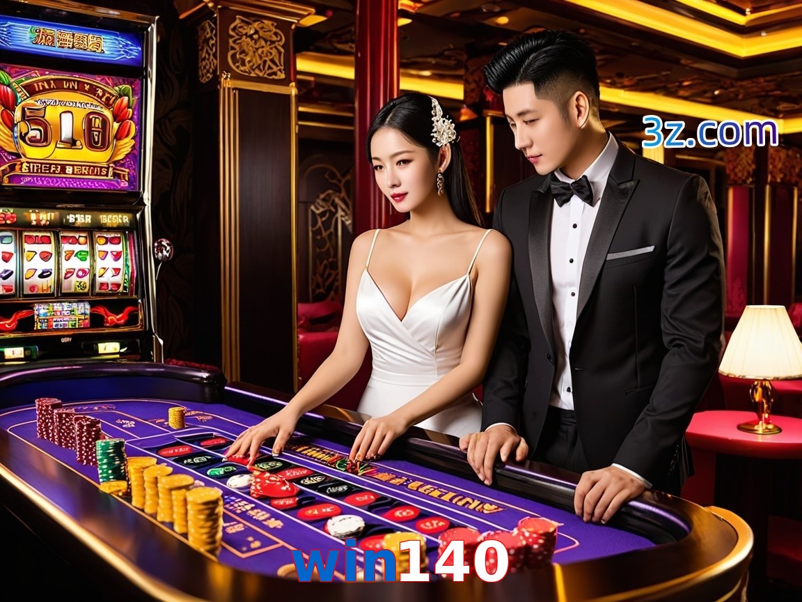 win140 cassino online com mesa de blackjack e dealer